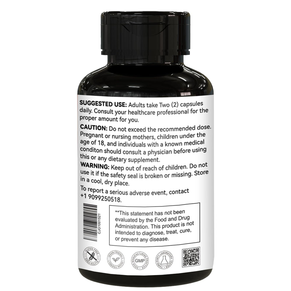 Supplement facts panel showing 380mg magnesium per serving