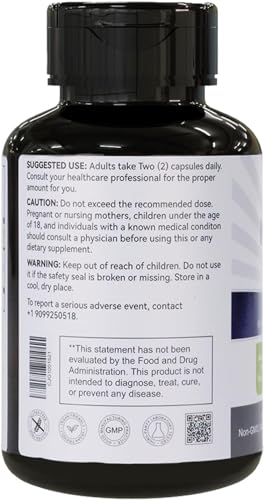 Label showing Non-GMO and Gluten-Free on EAZGOO Magnesium Glycinate