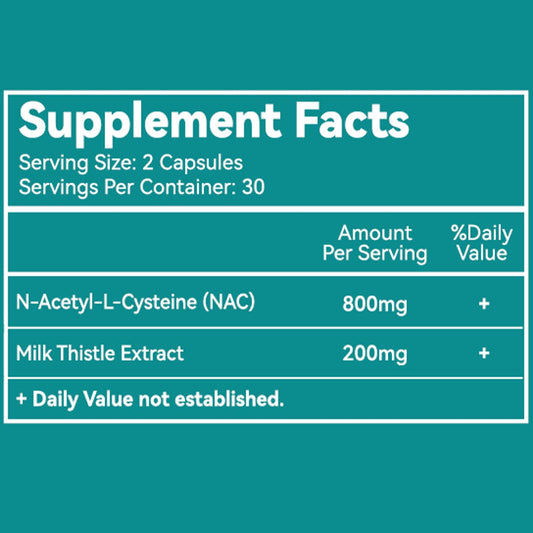 Close-up of NAC 800mg capsules