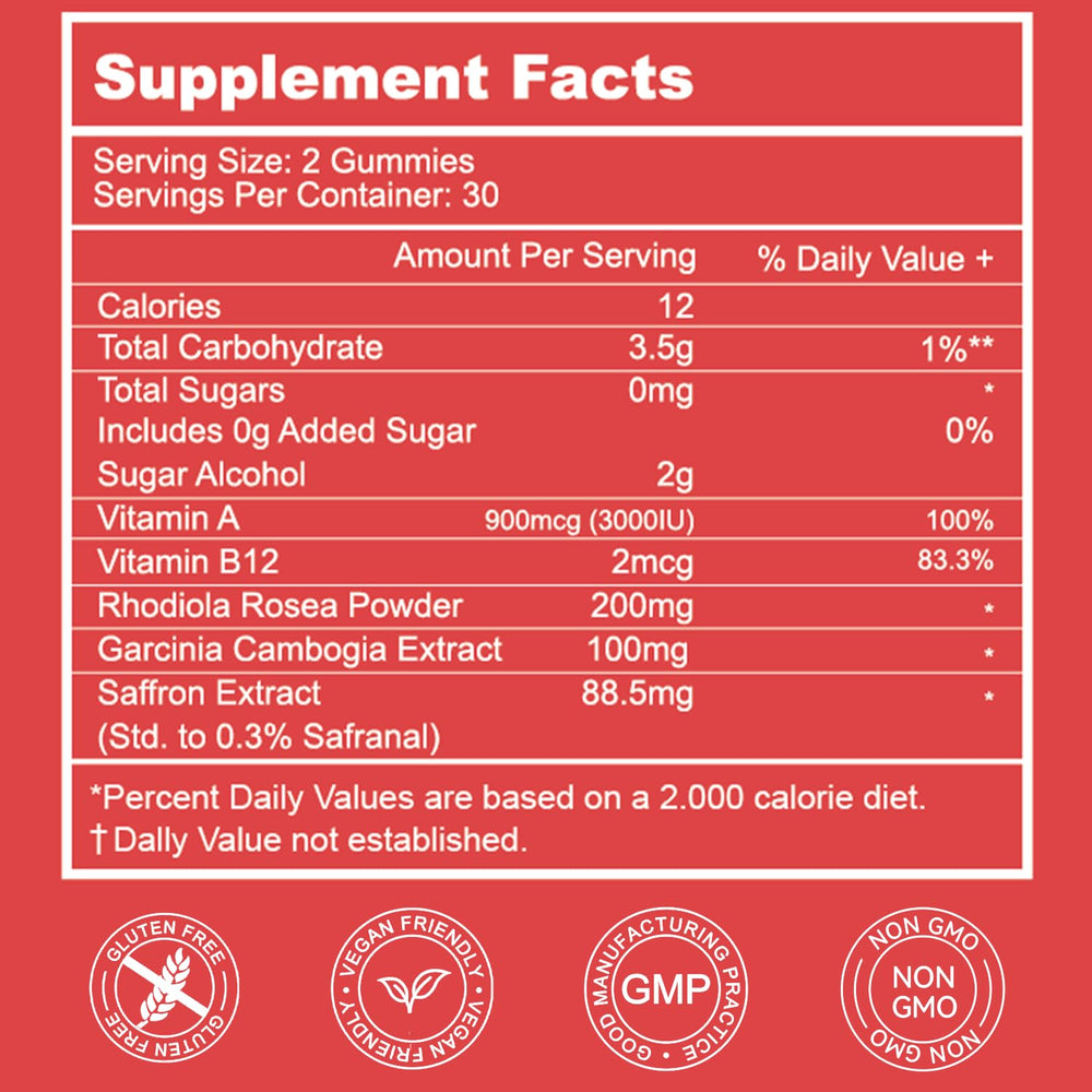 Gummy supplement labeled for mood support