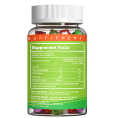 Vegan, gluten-free, non-GMO labeling on EAZGOO gummies