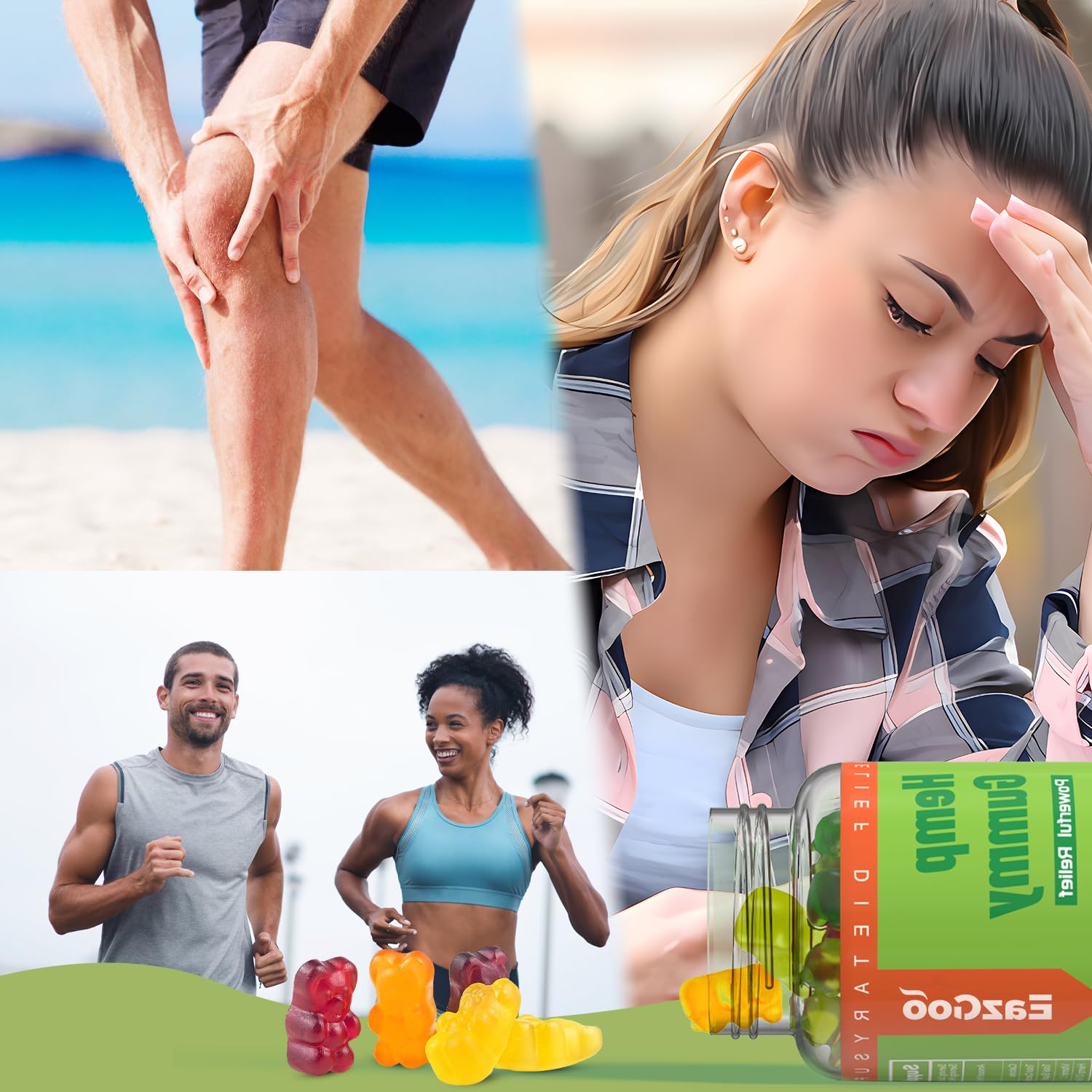 Nutrition facts panel for EAZGOO Hemp Gummies