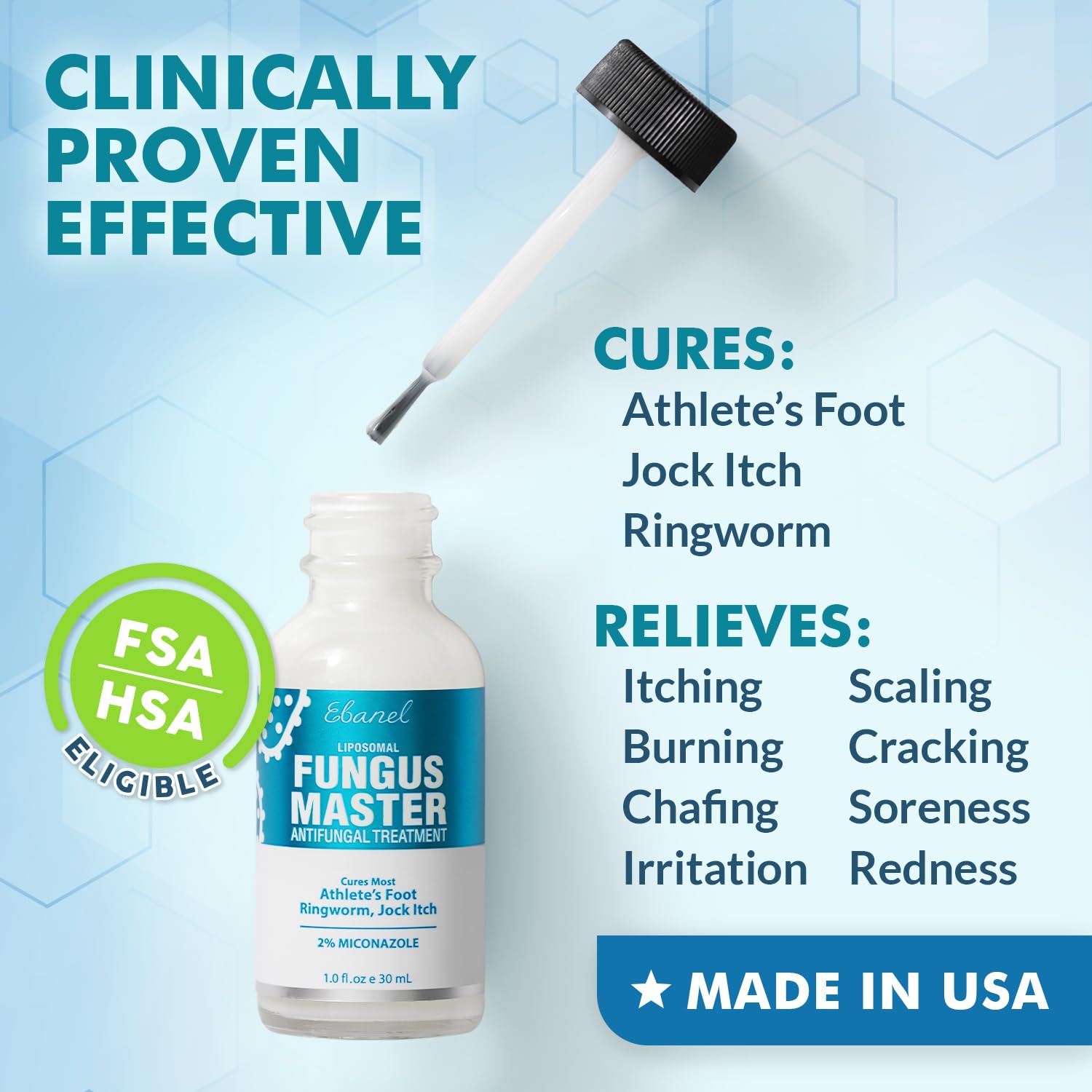 Ebanel miconazole-undecylenic-acid-tea-tree-oil-ingredients highlight antifungal blend