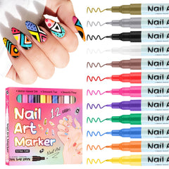 EBANKU 12 colors nail art pen set for vibrant designs on nails