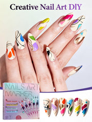 EBANKU nail art pens 0.5mm tip detail enables fine lines.