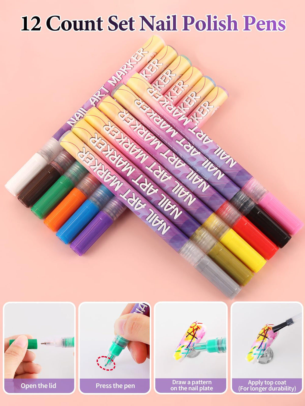 EBANKU manicure layout demonstrates long-lasting color performance.