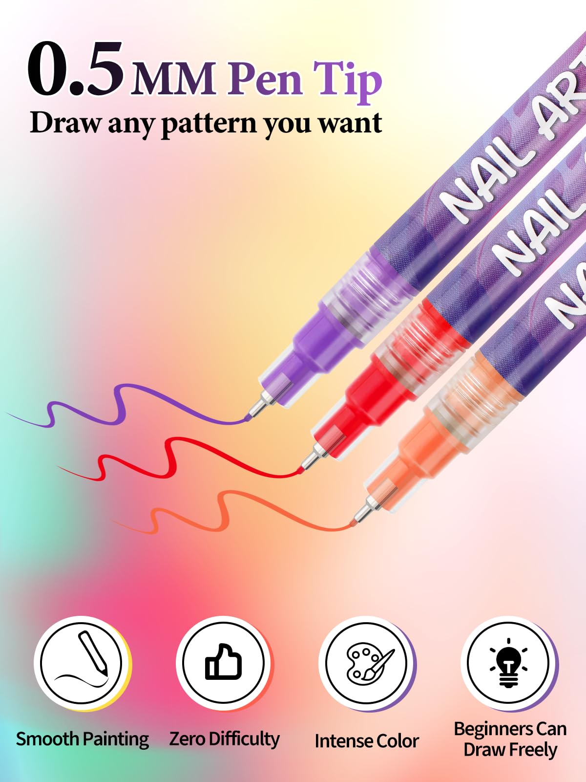 EBANKU nail art pens ideal for home or salon use.