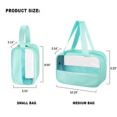 Ebbniur clear makeup bag small mint green compact size for travel