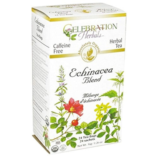 Echinacea Blend Tea Bags packaging - 24 count - Organic Herbal Tea by Celebration Herbals