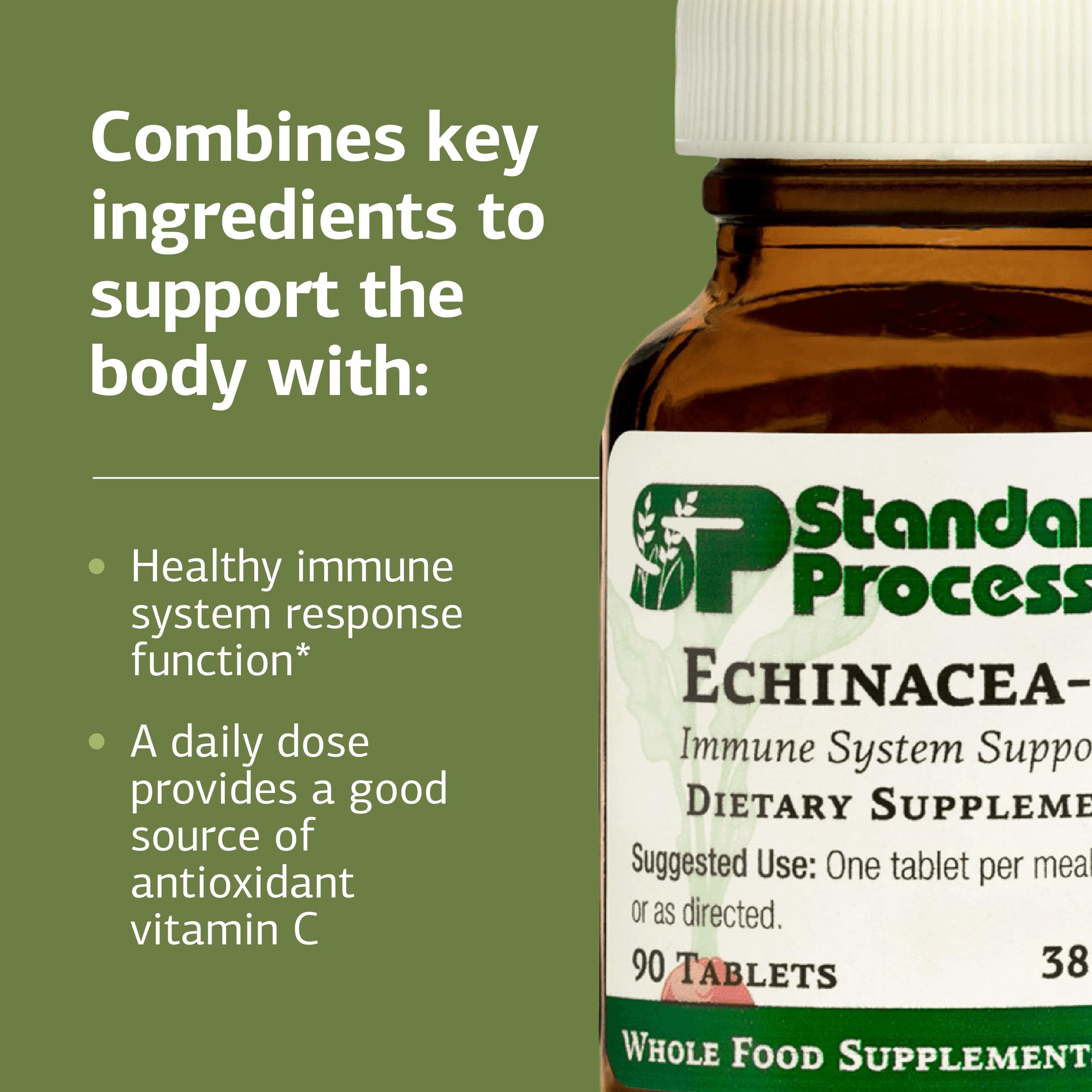Gluten-free, non-dairy and non-soy Echinacea-C bottle label