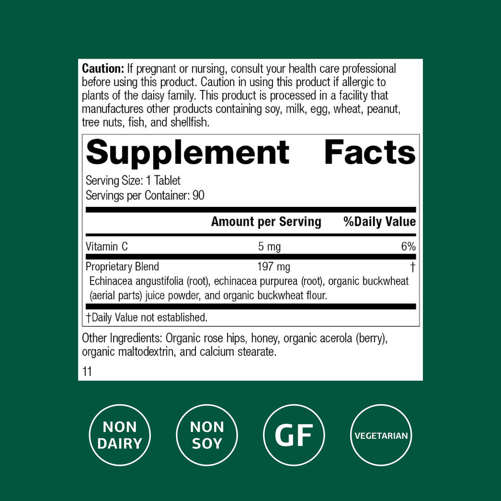 Two forms of echinacea used in the supplement formula