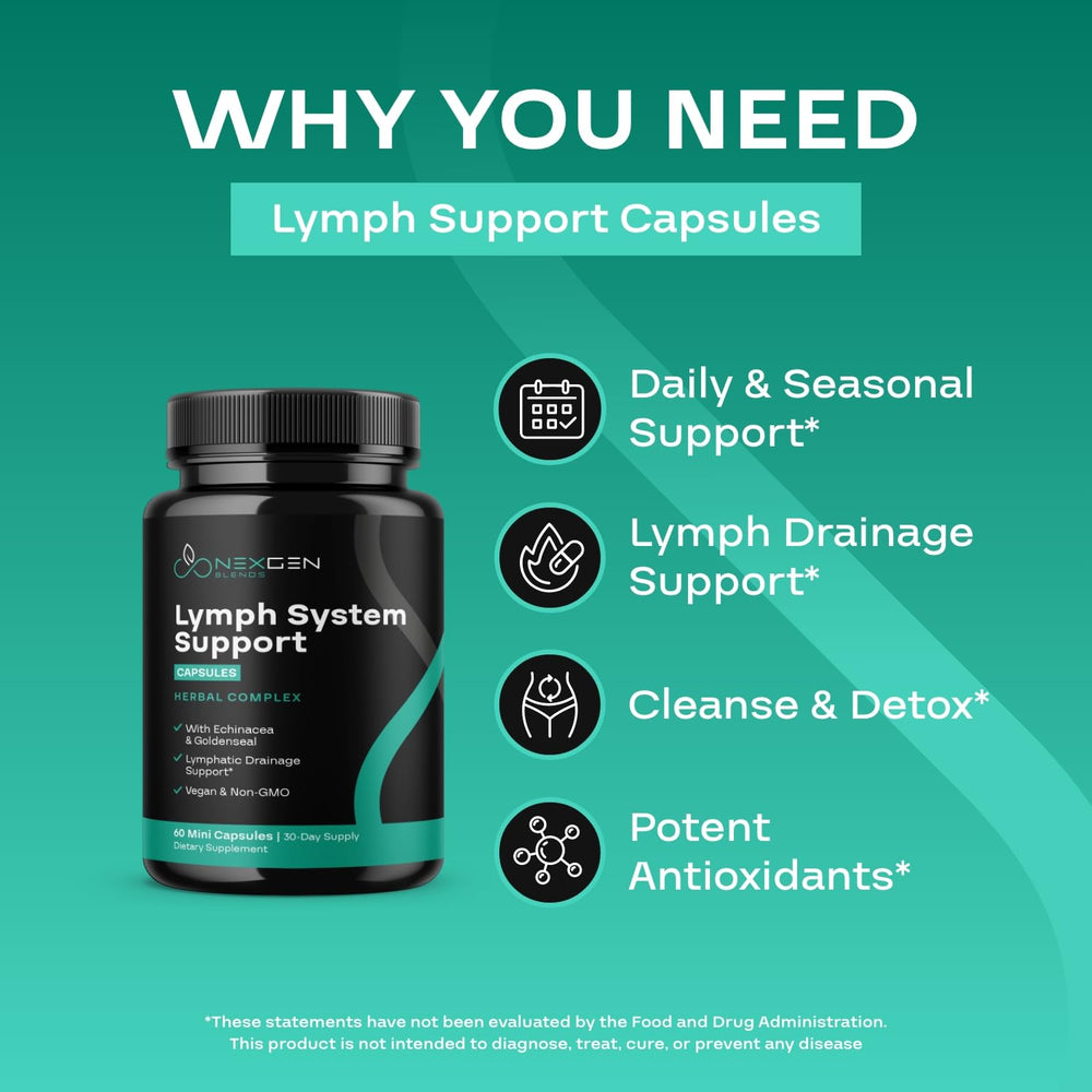 Herbal ingredients echinacea, goldenseal, and astragalus for lymph support