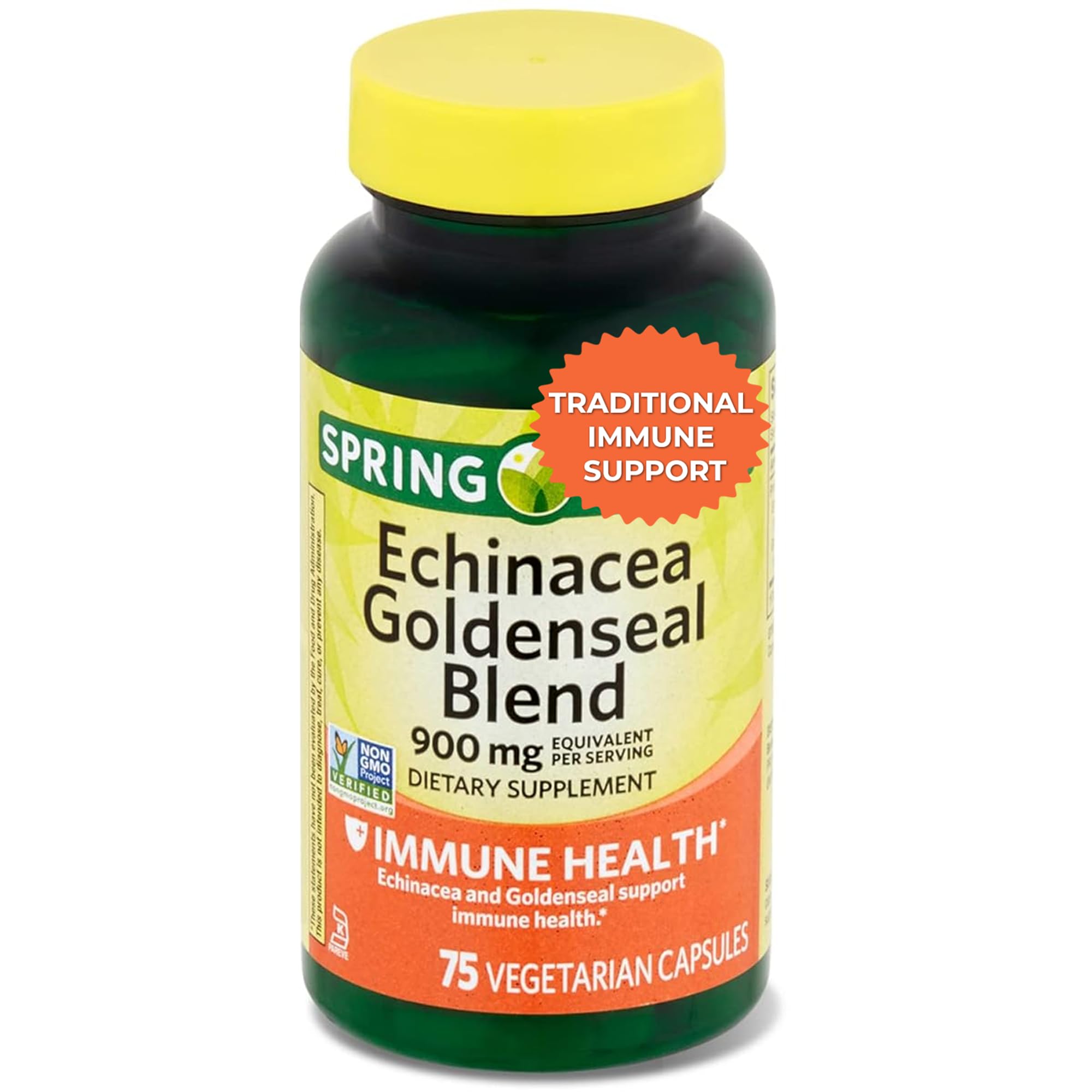 Bottle of Echinacea Goldenseal Blend 900 mg with 75 capsules