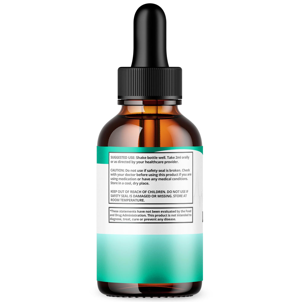 Echo Free Drops label close-up highlighting all-natural ingredients