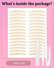 EclatPopu invisible double eyelid tape arc shape supports natural lifting