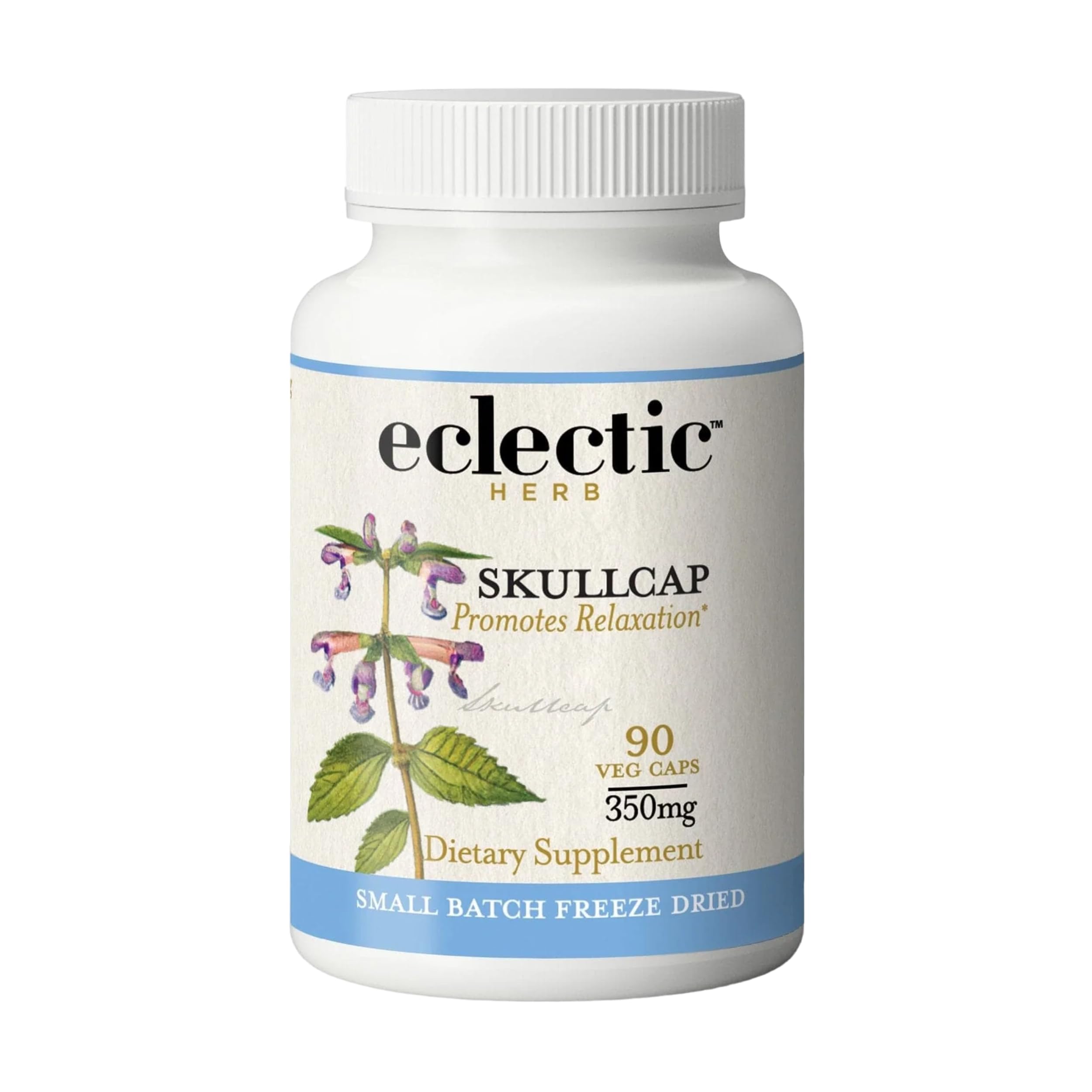Eclectic Herb Skullcap Capsules bottle on white background