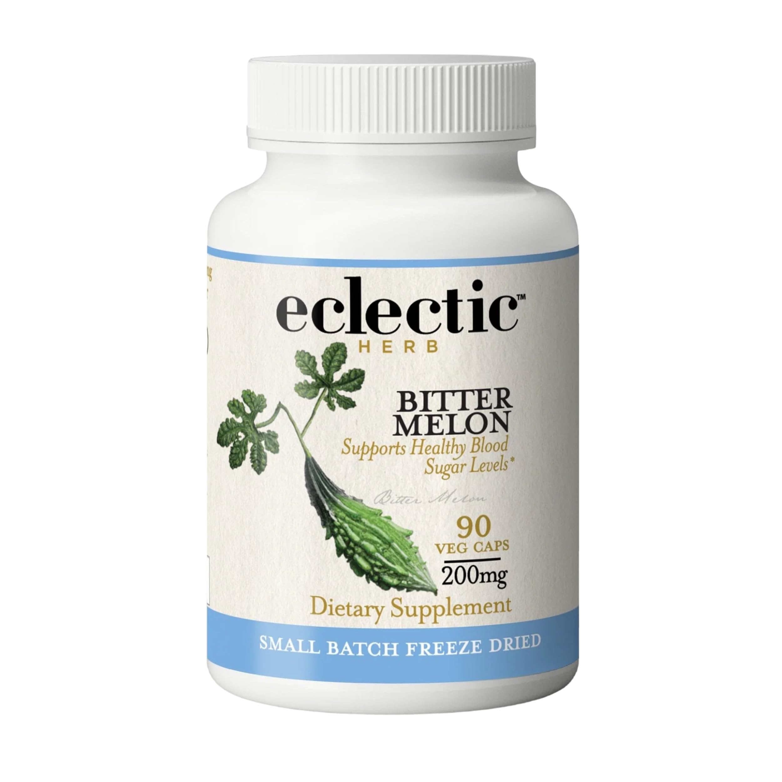 Eclectic Institute Bitter Melon bottle with label on white background