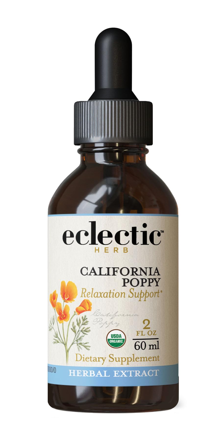 Eclectic Institute California Poppy Extract 2 oz bottle label