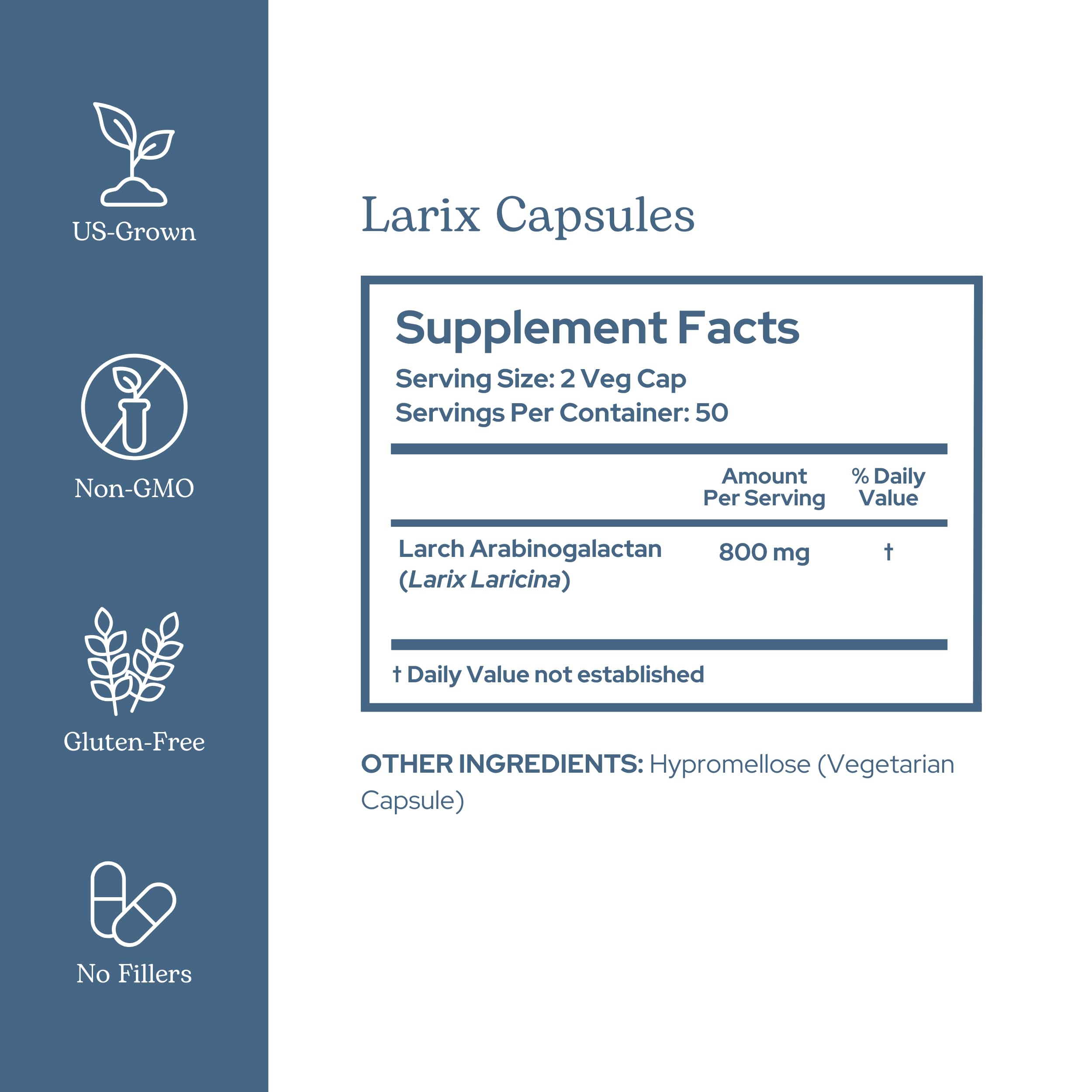 Eclectic Institute Larix capsules displayed for product showcase