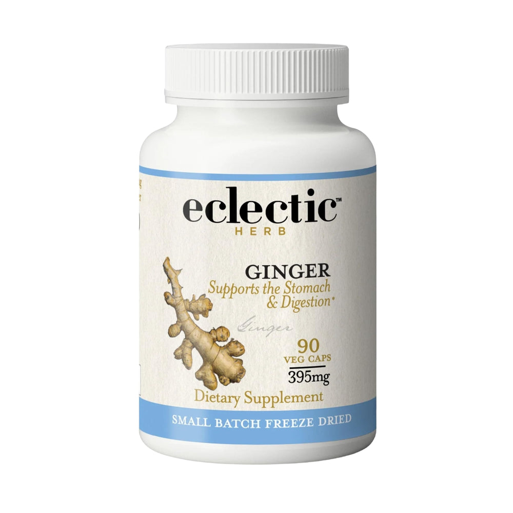 Eclectic Institute raw ginger freeze-dried 90-count bottle