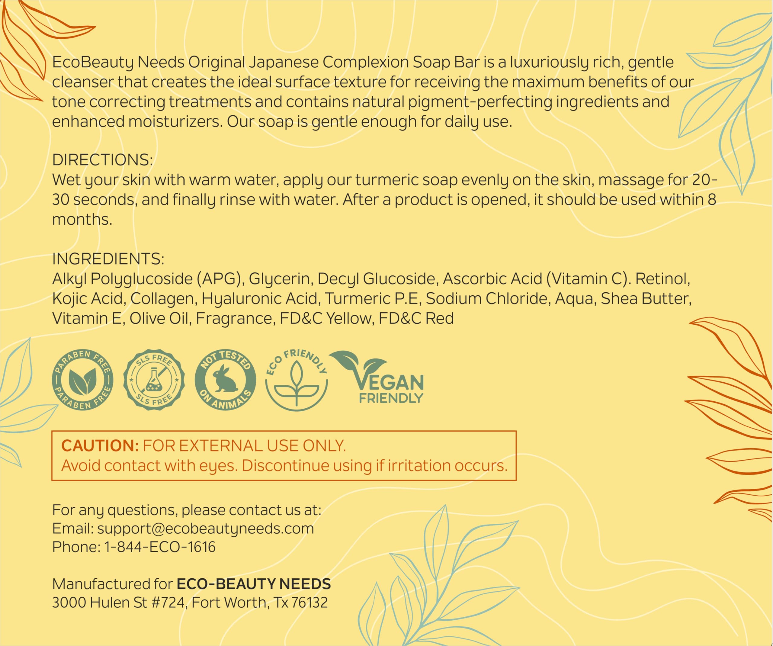 Eco Beauty Needs ingredient list image highlights skin-friendly components.
