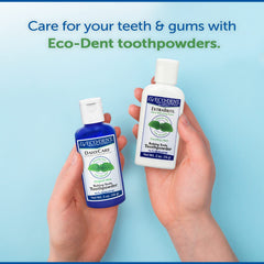 Eco-Dent DailyCare Tooth Powder Mint with included scoop and label.