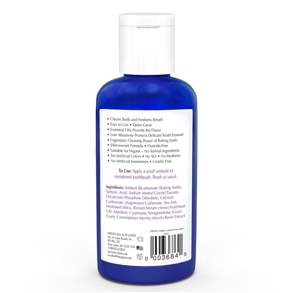 Eco-Dent DailyCare baking soda toothpowder with Anise – side view