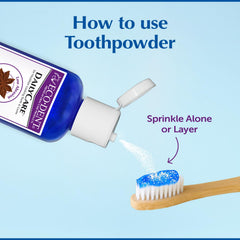 Eco-Dent DailyCare baking soda toothpowder with Anise on countertop