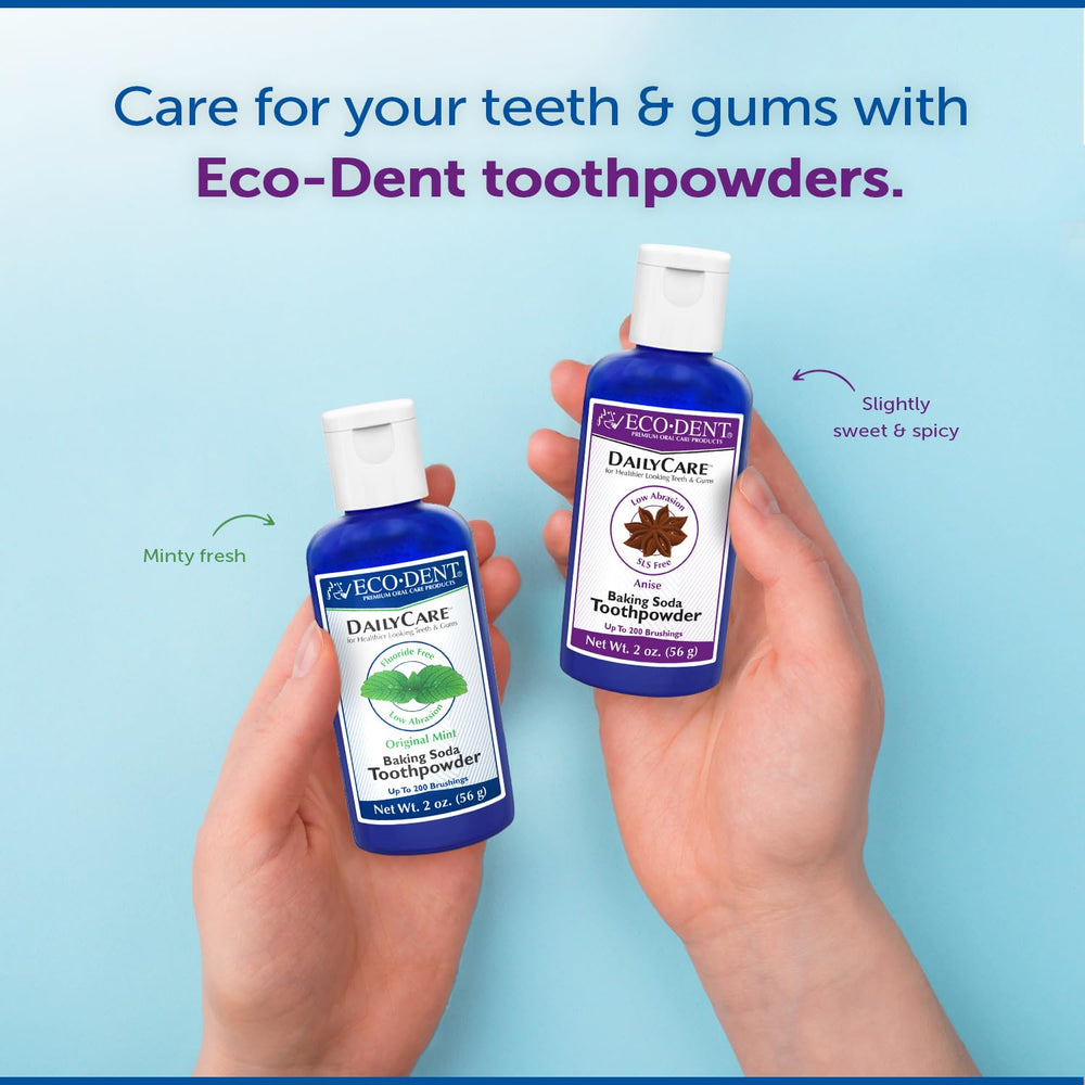 Eco-Dent DailyCare toothpowder jar and label