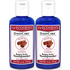 ECO-DENT DailyCare Cinnamon Toothpowder 2 oz bottle, front view