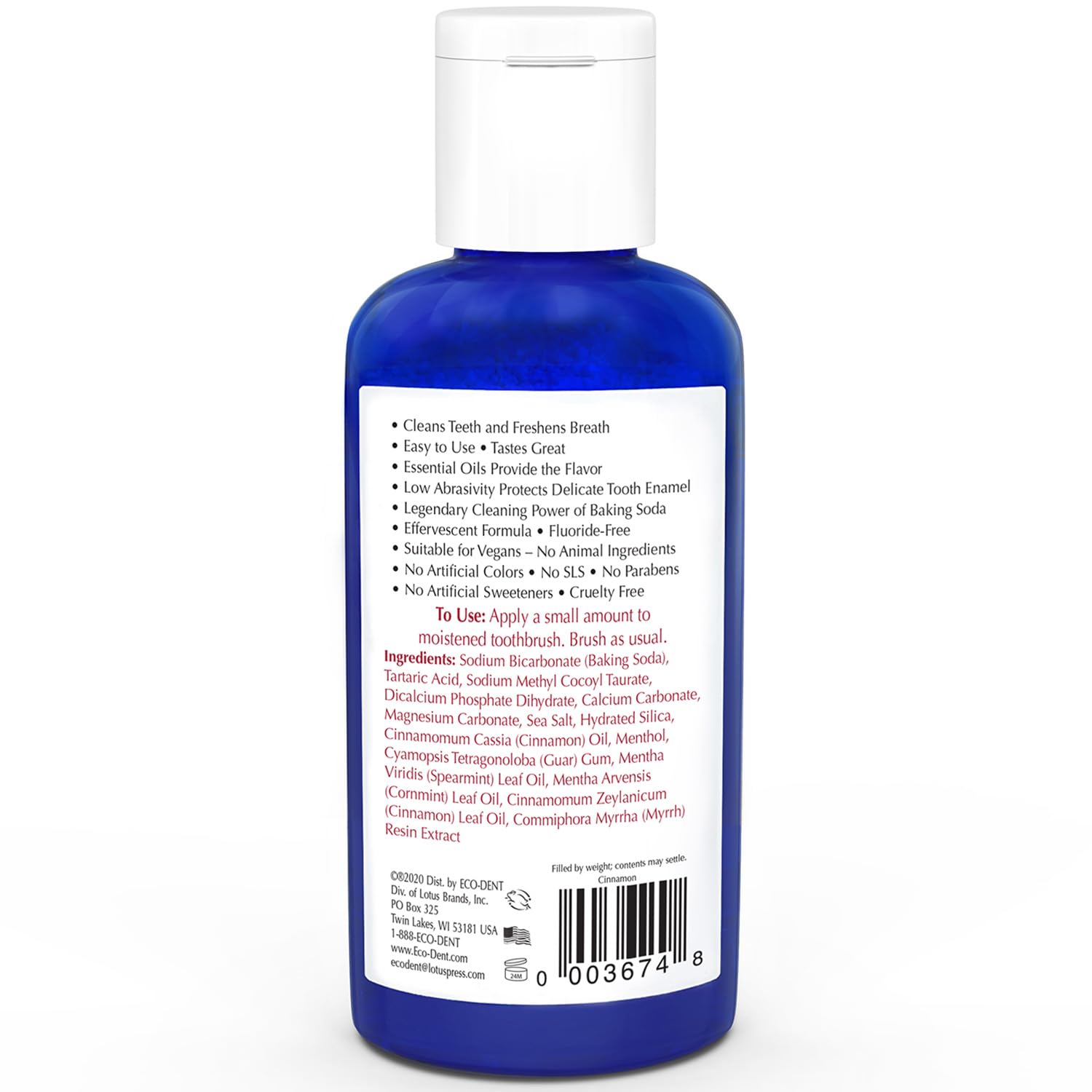Two-pack ECO-DENT DailyCare Cinnamon Toothpowder 2 oz bottles