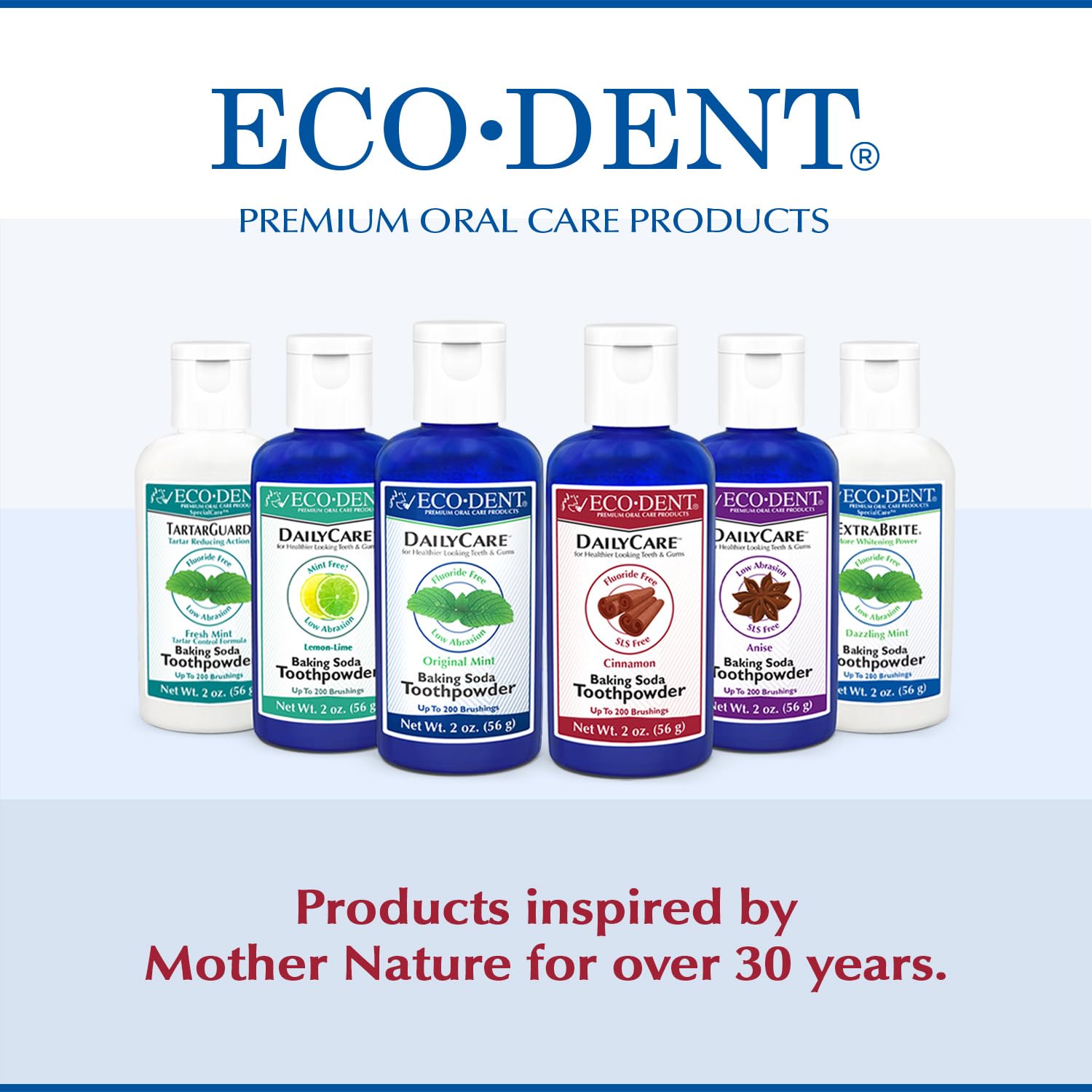 Eco-Dent branding with product box on countertop