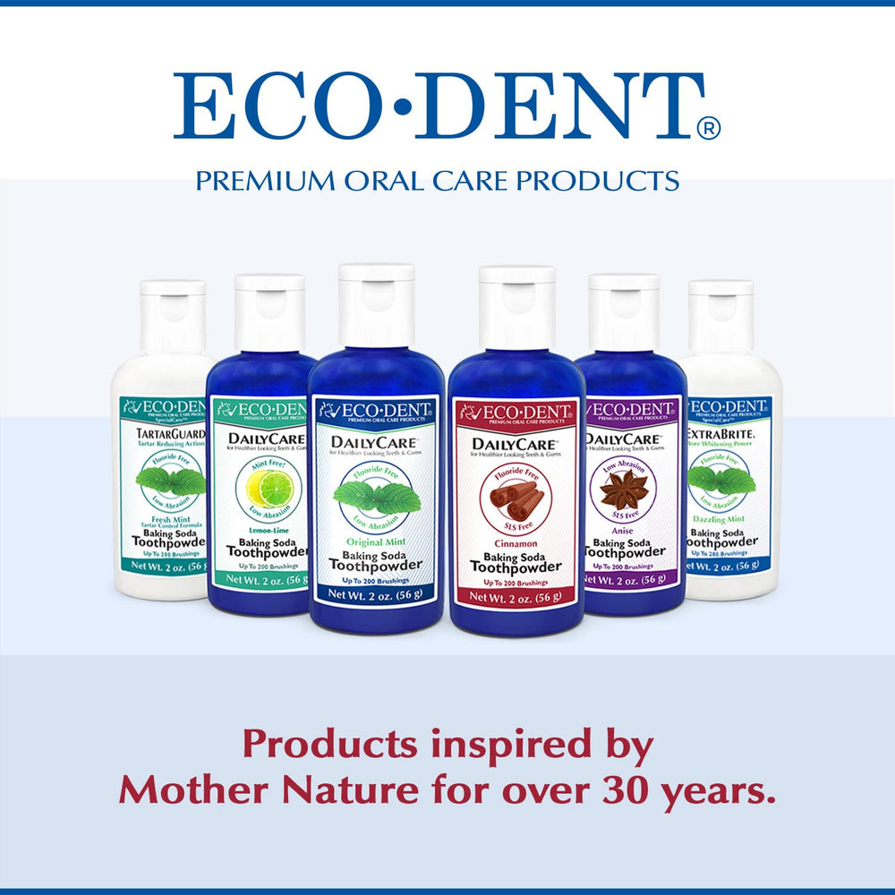 Eco-Dent branding with product box on countertop