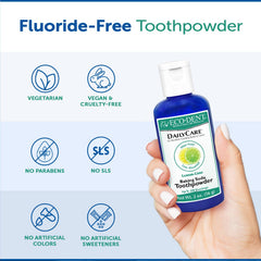 Travel-ready Eco-Dent DailyCare kit with toothpowder and DailyRinse