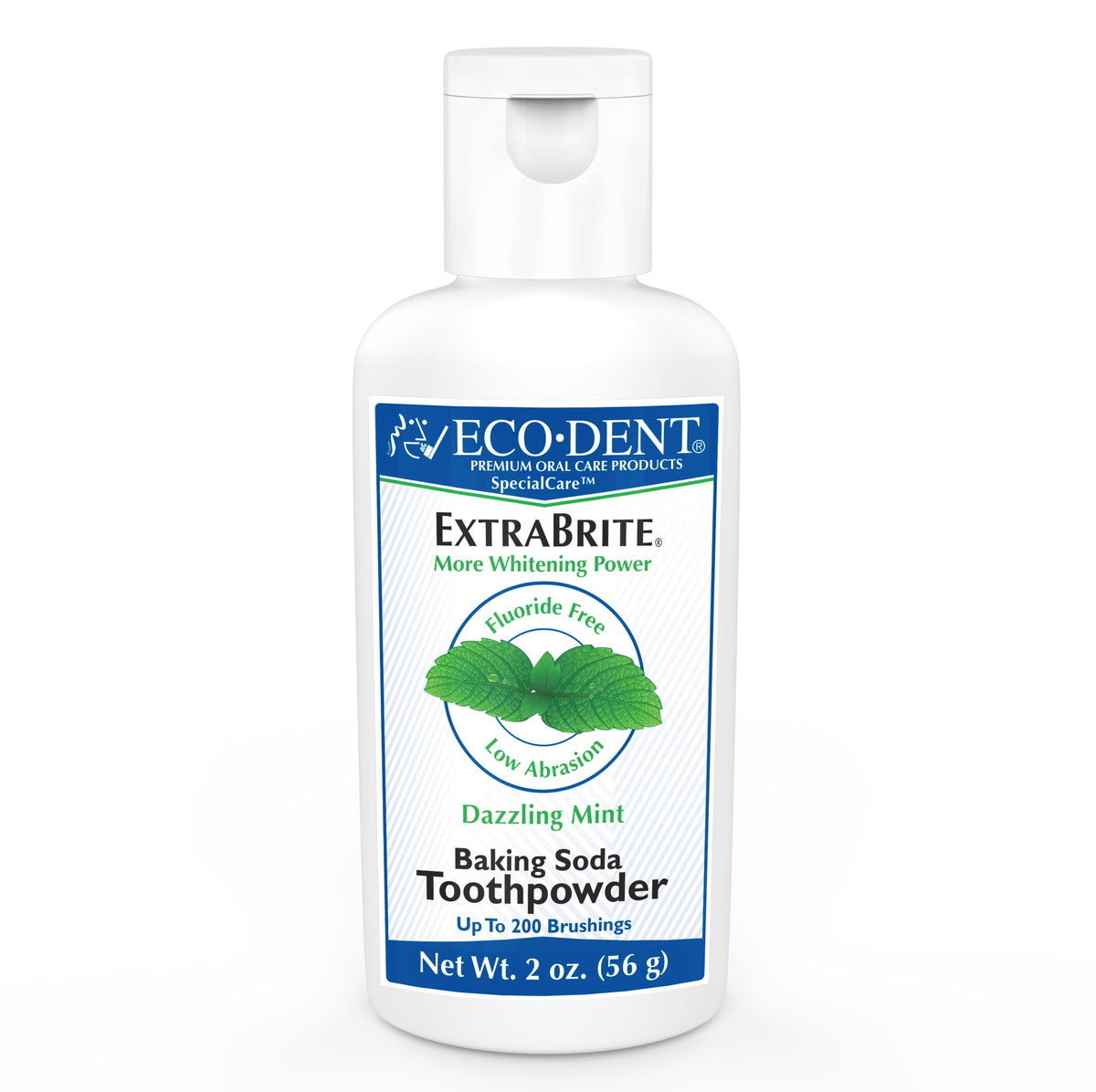 Eco-Dent ExtraBrite Mint Tooth Powder packaging front view