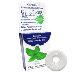 Eco-Dent GentleFloss Mint Waxed floss packaging with branding