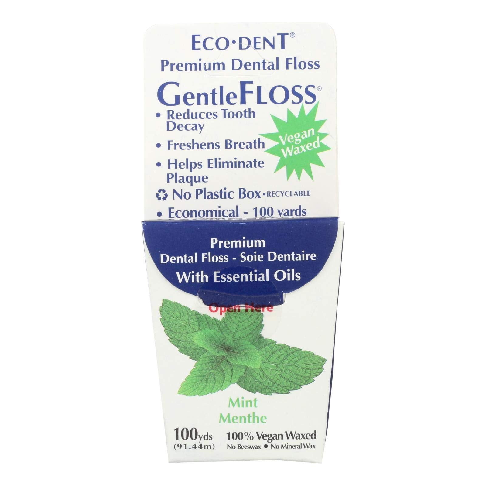 Eco-Dent GentleFloss Mint Flavored Dental Floss – 100 yards, 5-pack image 1