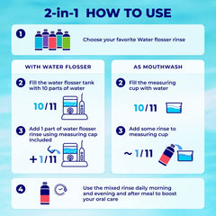 2-in-1 rinse for water flosser additive and ordinary mouthwash