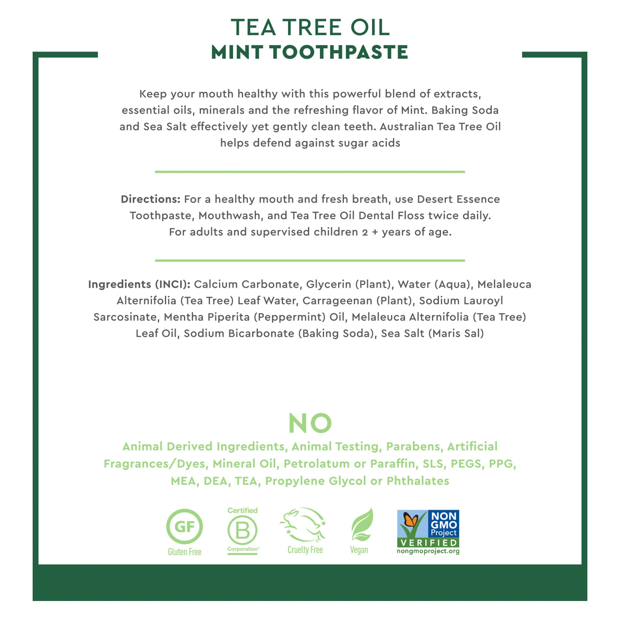 Ingredients: eco-harvest tea tree oil, sea salt, peppermint oil