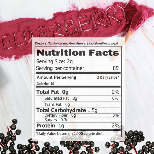 Label close-up showing ingredients and nutrition