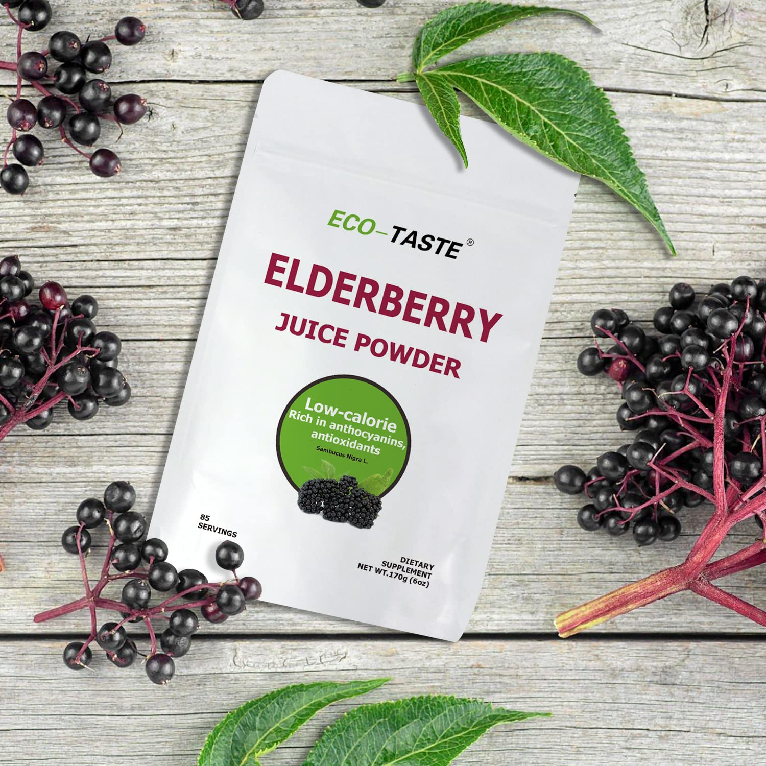 Vegan-friendly ECO-TASTE Elderberry Powder