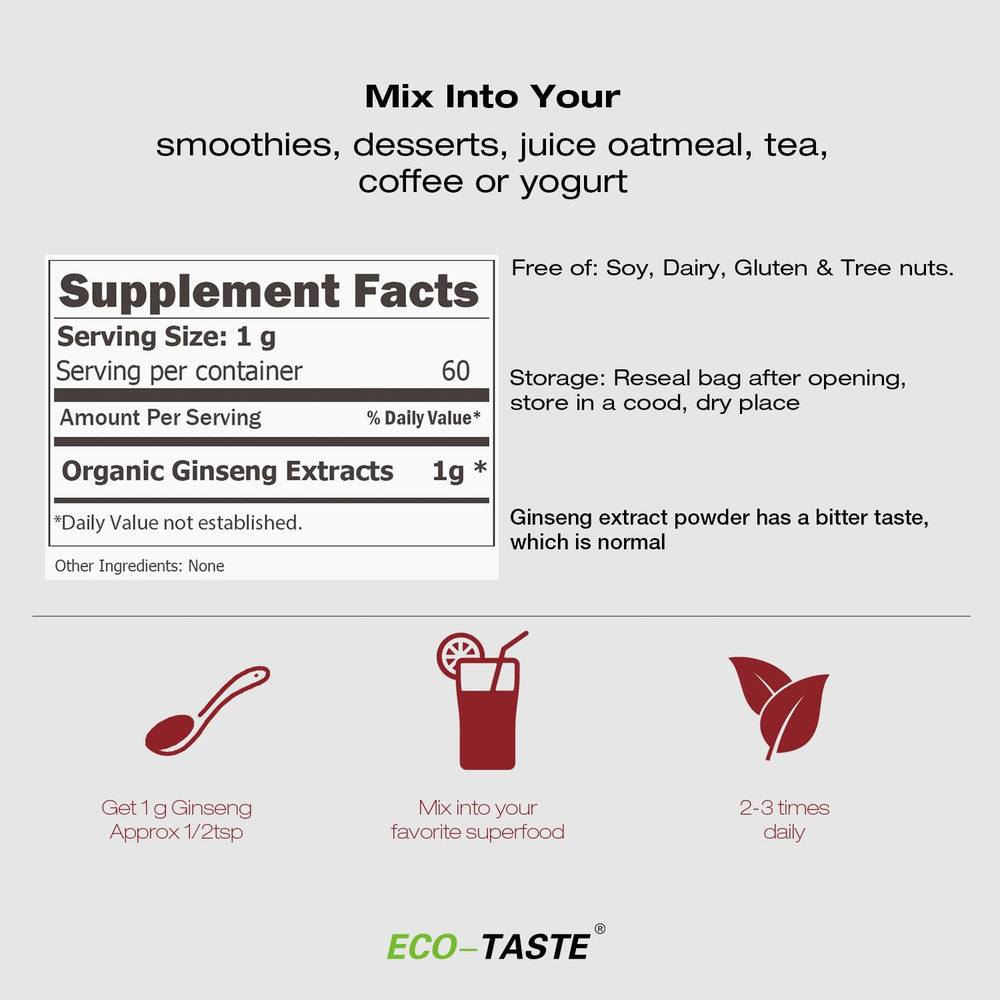 Close-up of Korean red ginseng powder showing 10% ginsenosides