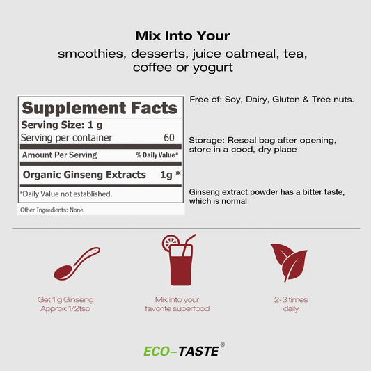 Close-up of Korean red ginseng powder showing 10% ginsenosides