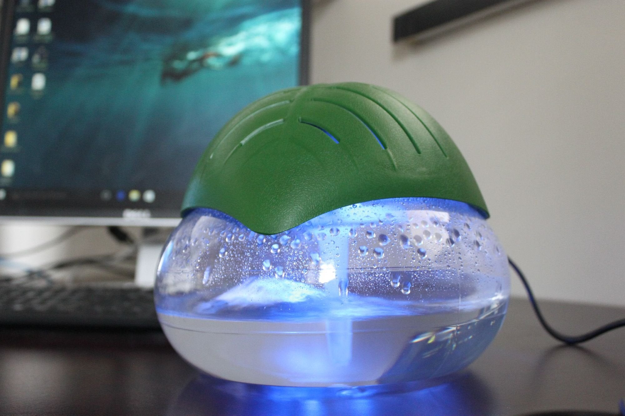 Close-up of water swirling in the diffuser base