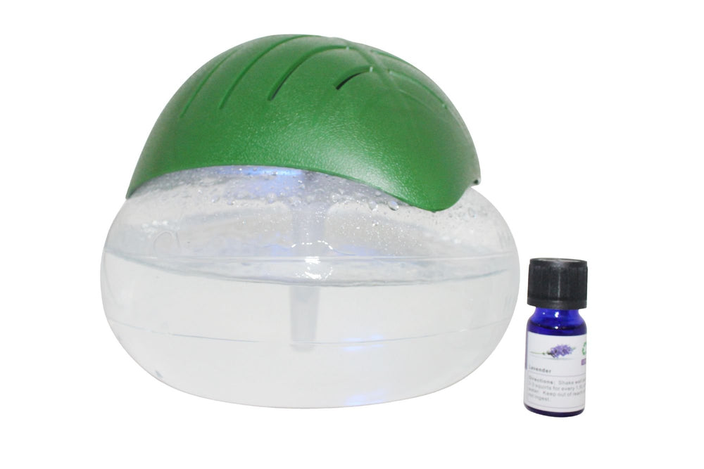 Blue ambient light from the diffuser at night