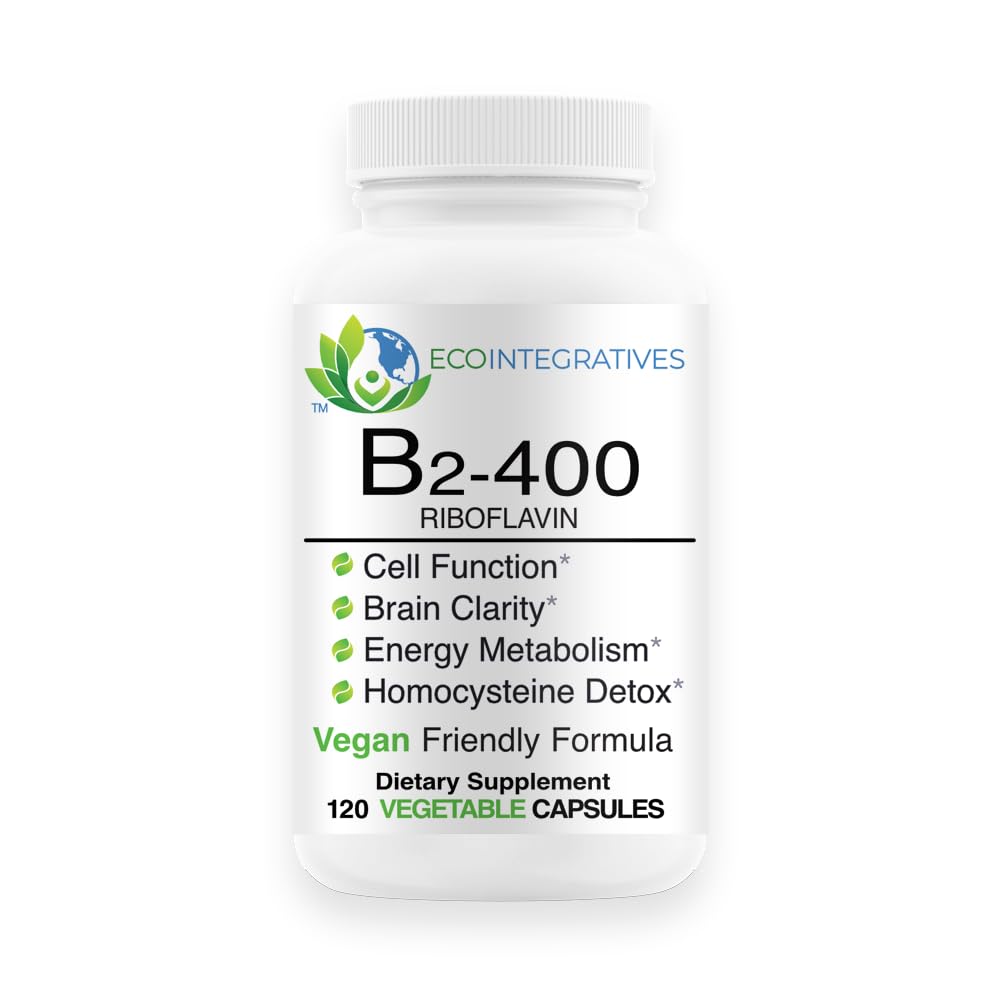 EcoIntegratives B2-400 Riboflavin capsules bottle close-up