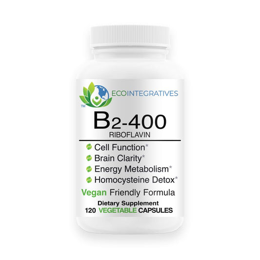 EcoIntegratives B2-400 Riboflavin capsules bottle close-up