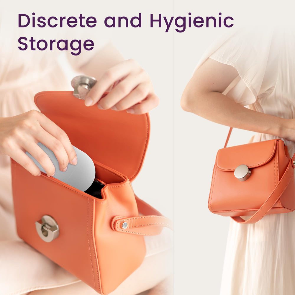 EcoBlossom case demonstrates compatibility with any menstrual cup brand and size.