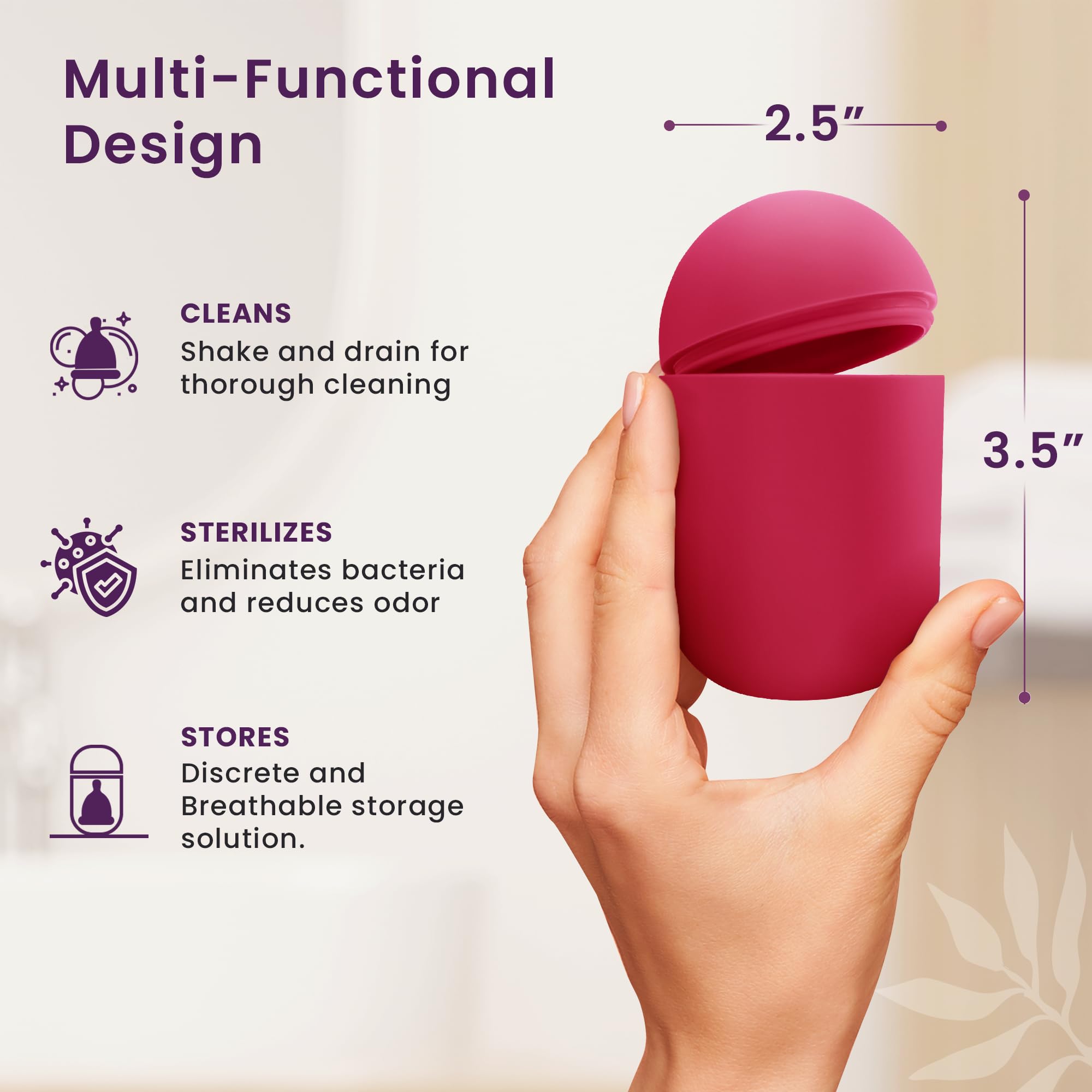 EcoBlossom food-grade silicone material emphasizes durability and eco-conscious choice.