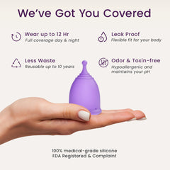 EcoBlossom medical-grade silicone cups two small in a compact carry case.
